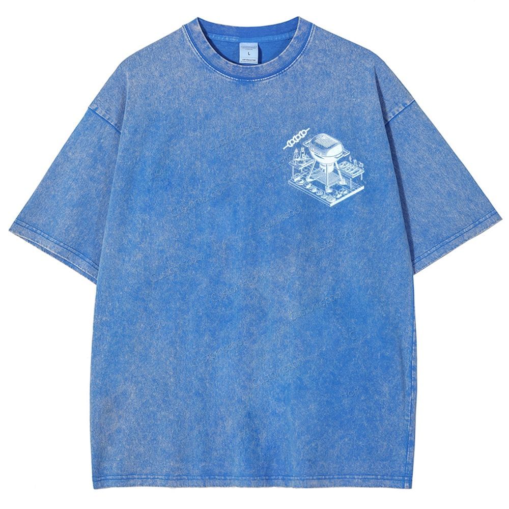 BBQ Unisex Fit Washed T-Shirt Customscool