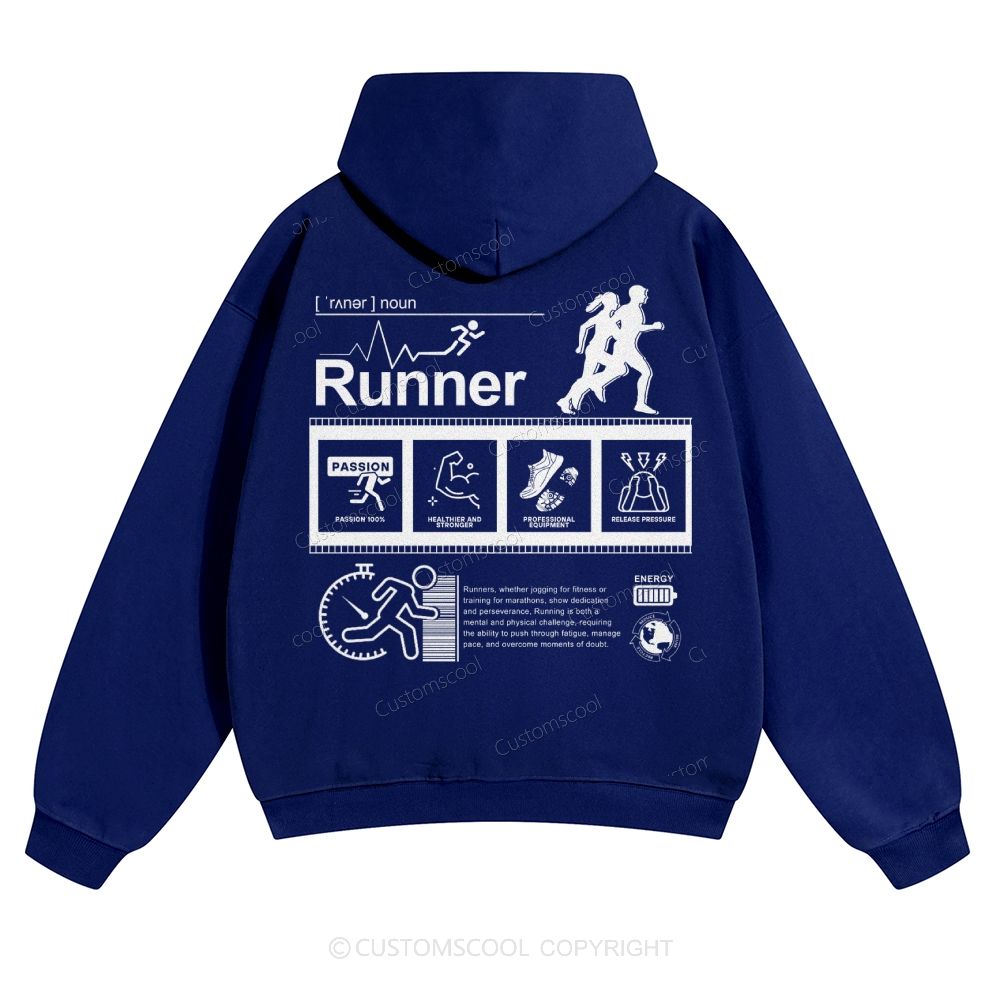 Runner Solid Color Hoodie Customscool