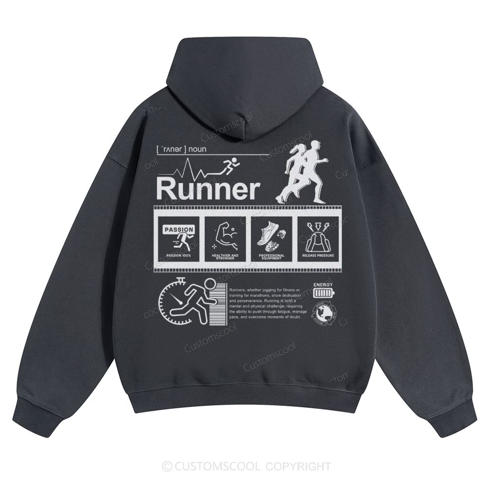 Runner Solid Color Hoodie Customscool