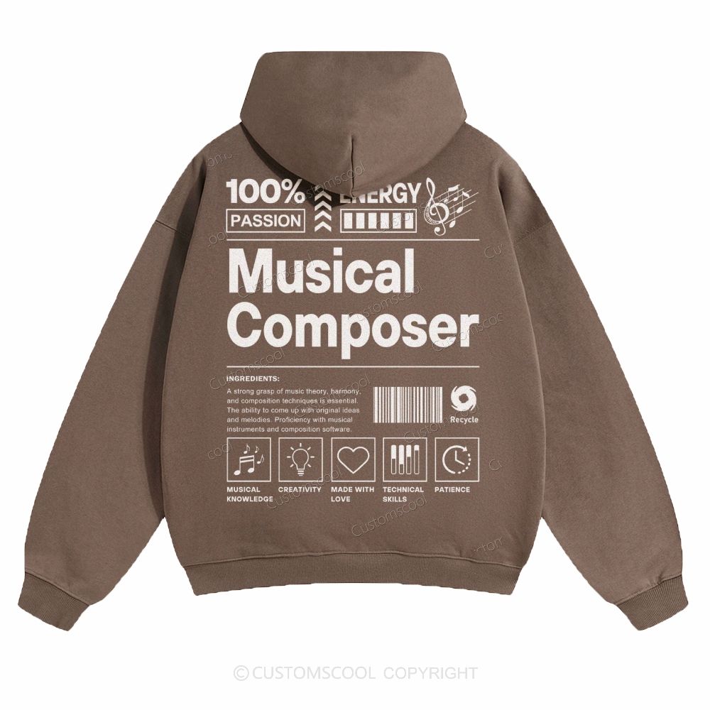 Musical Composer Solid Color Hoodie Customscool