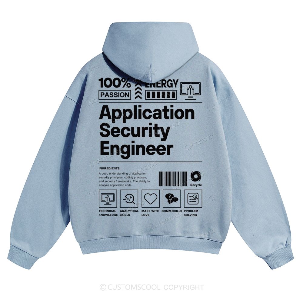 Application Security Engineer Solid Color Hoodie Customscool