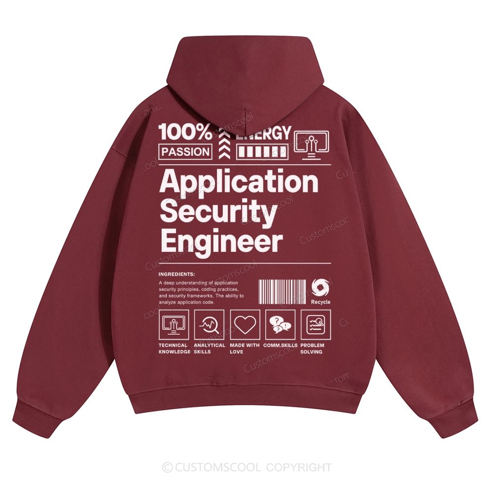 Application Security Engineer Solid Color Hoodie Customscool