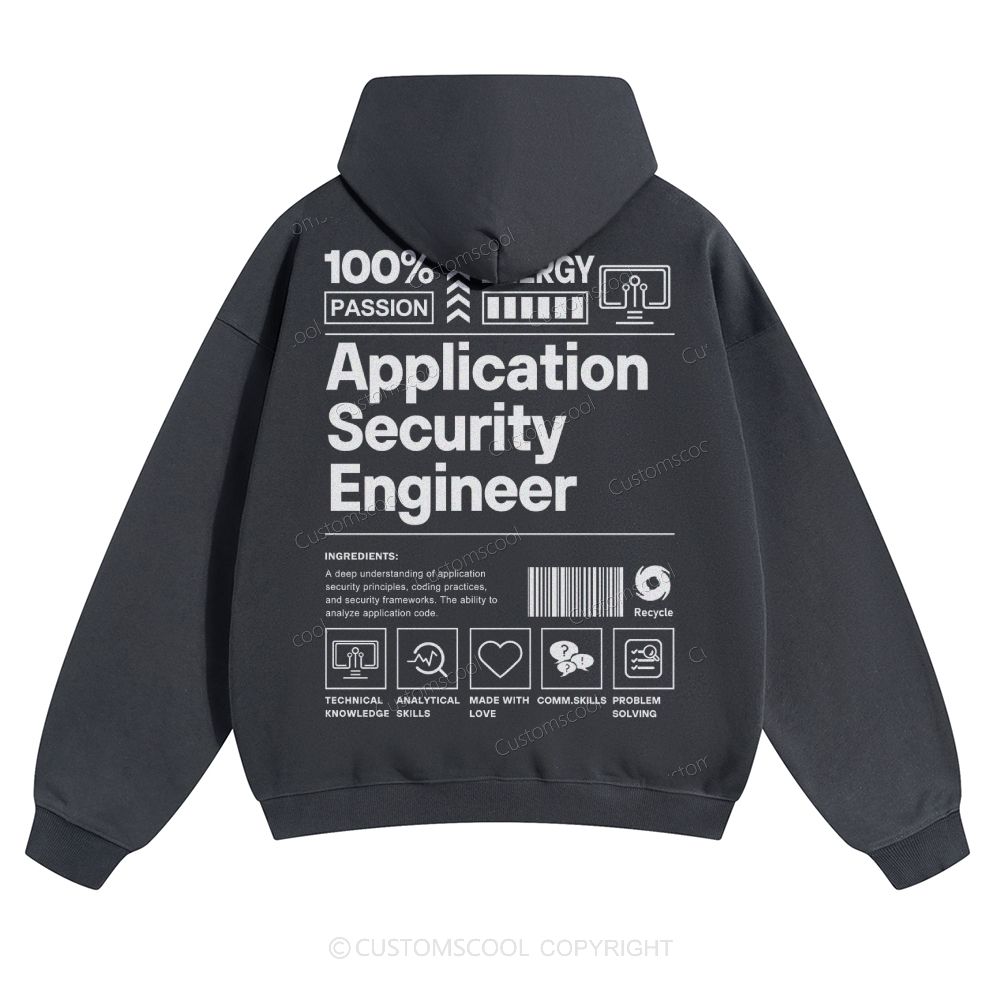 Application Security Engineer Solid Color Hoodie Customscool