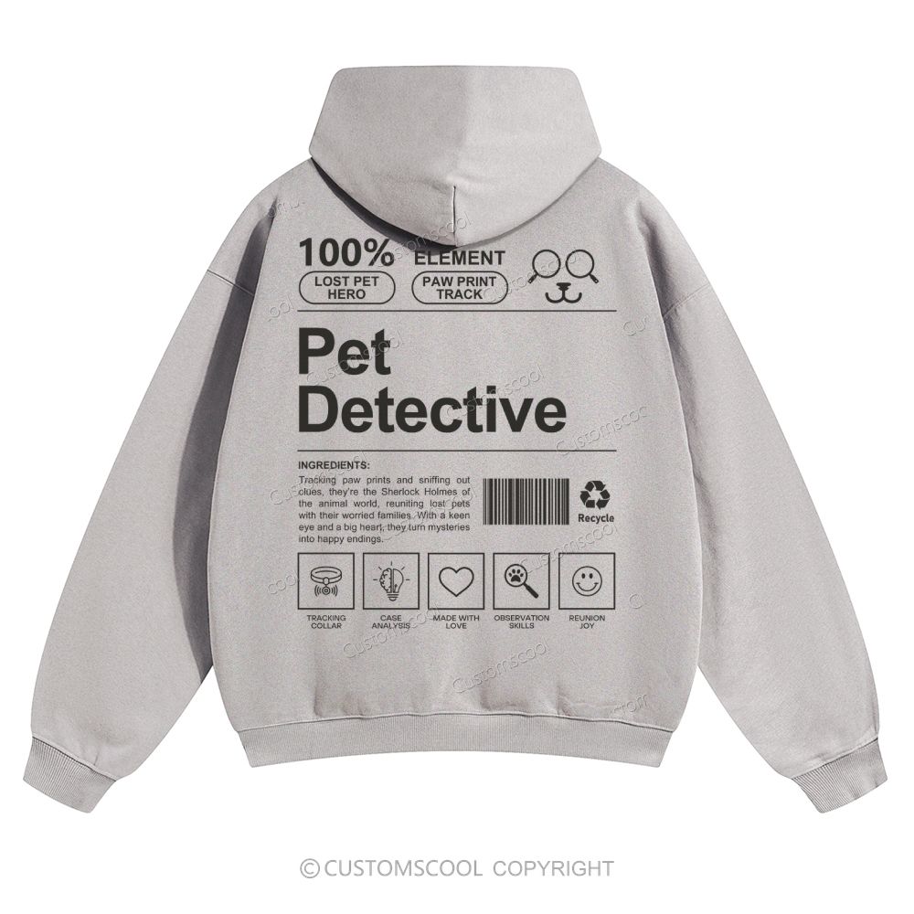 Pet Detective Solid Color Hoodie Customscool