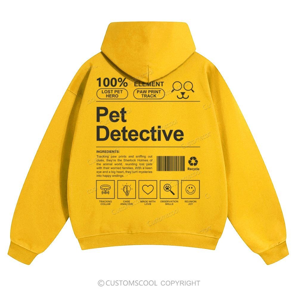 Pet Detective Solid Color Hoodie Customscool
