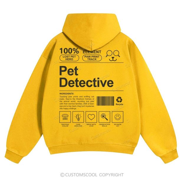 Pet Detective Solid Color Hoodie Customscool