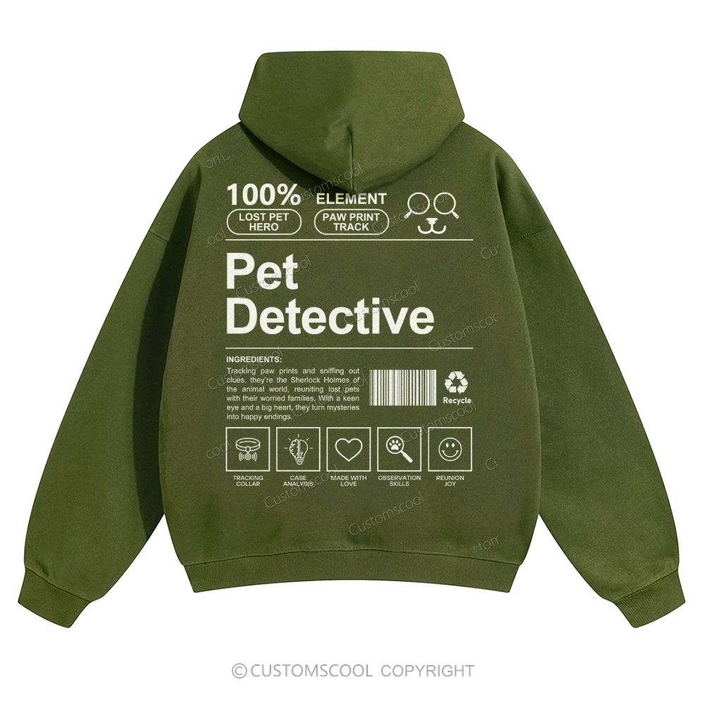 Pet Detective Solid Color Hoodie Customscool