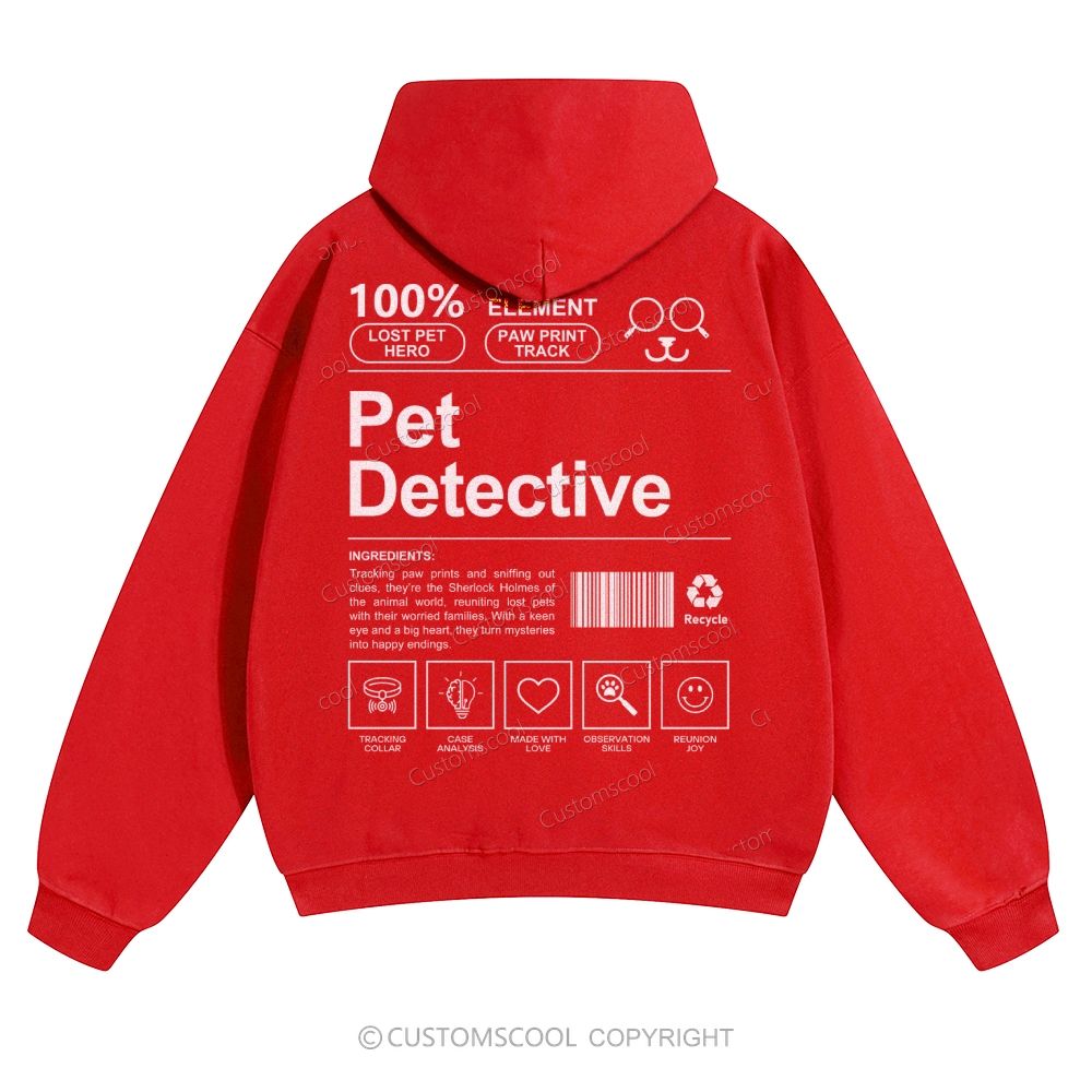 Pet Detective Solid Color Hoodie Customscool