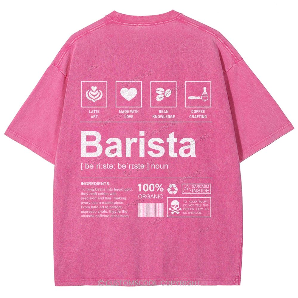 Barista Unisex Fit Washed T-Shirt Customscool