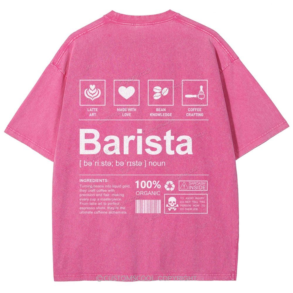 Barista Unisex Fit Washed T-Shirt Customscool