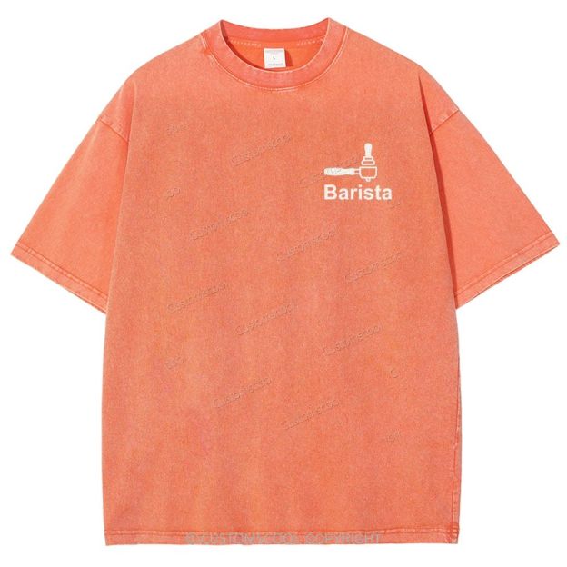 Barista Unisex Fit Washed T-Shirt Customscool