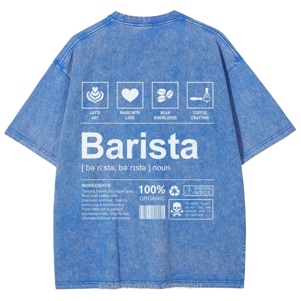 Barista Unisex Fit Washed T-Shirt Customscool