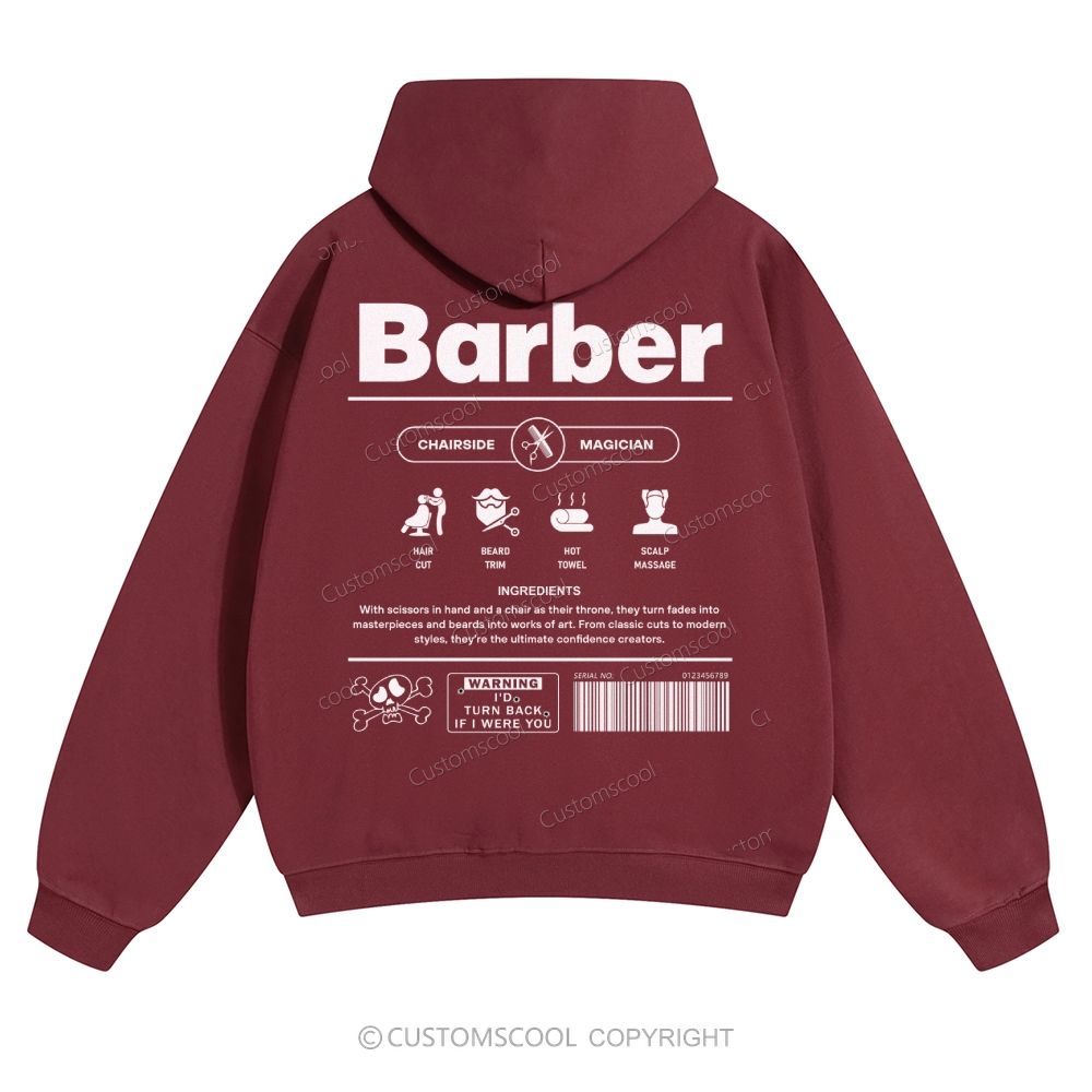 Barber Solid Color Hoodie Customscool