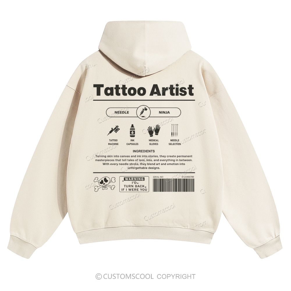 Tattoo Artist Solid Color Hoodie Customscool