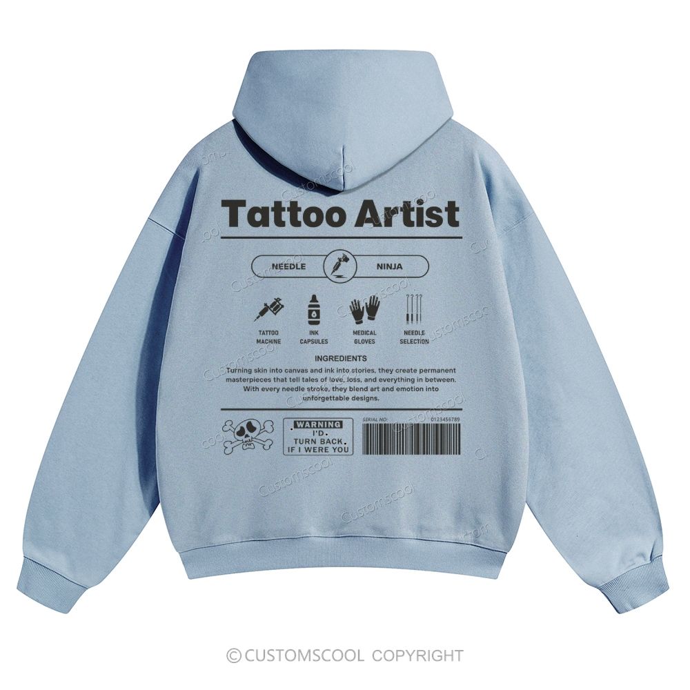 Tattoo Artist Solid Color Hoodie Customscool