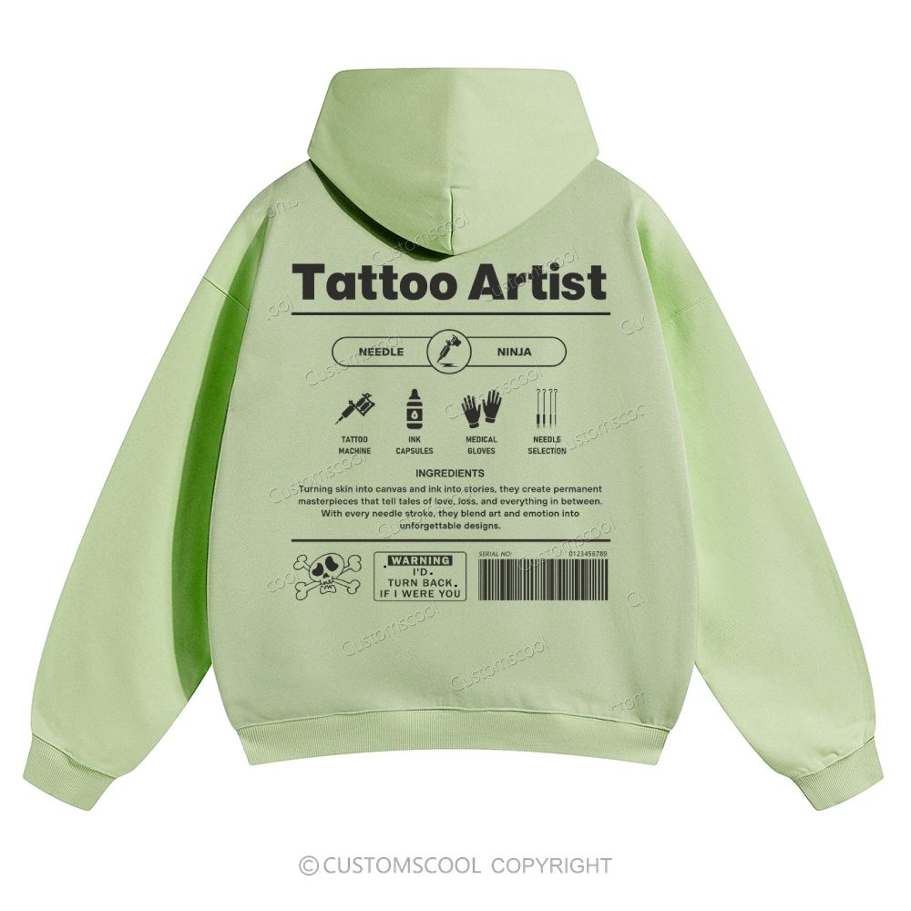 Tattoo Artist Solid Color Hoodie Customscool