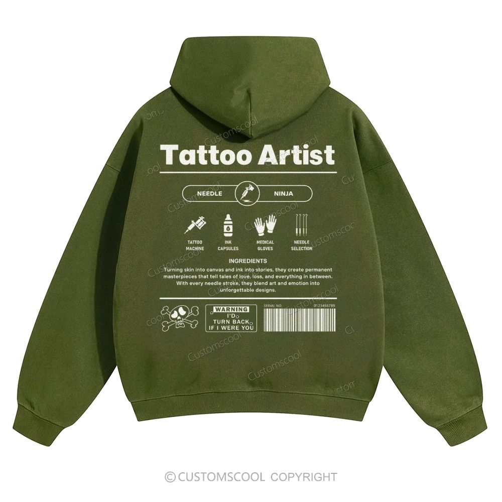 Tattoo Artist Solid Color Hoodie Customscool