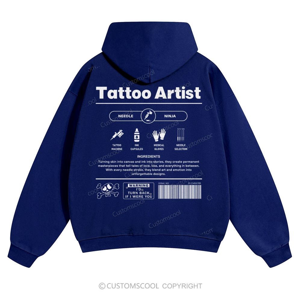 Tattoo Artist Solid Color Hoodie Customscool