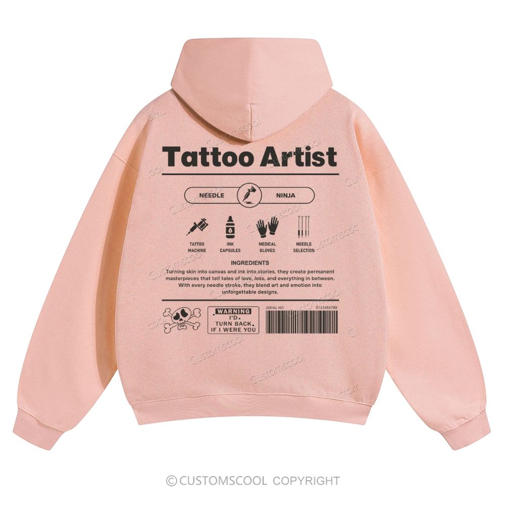 Tattoo Artist Solid Color Hoodie Customscool