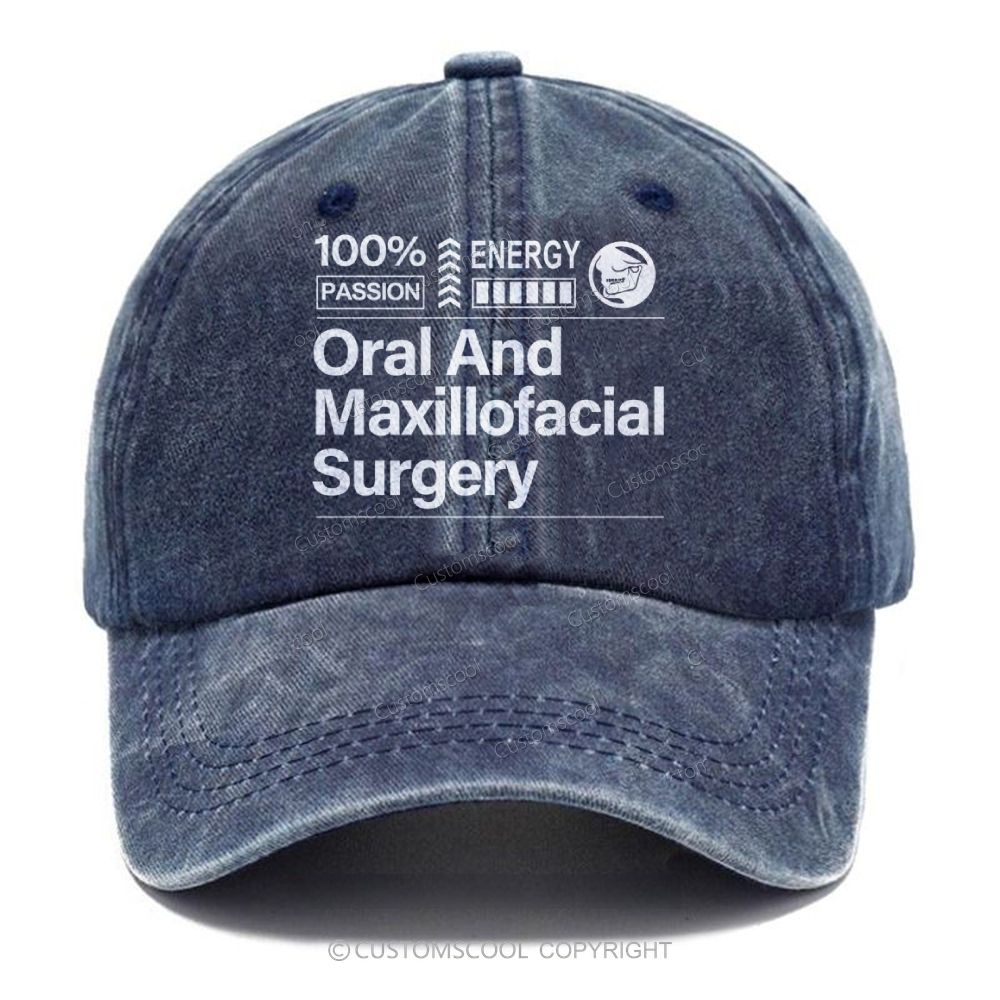 Oral And Maxillofacial Surgery Unisex Vintage Casual Washed Cap Customscool