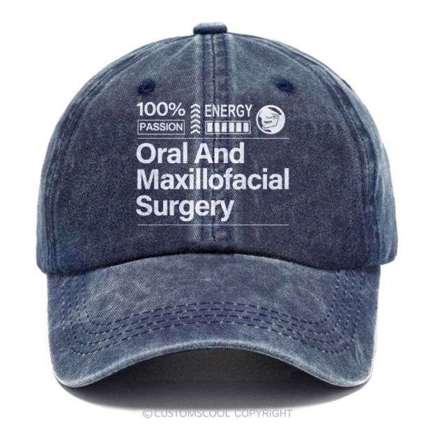 Oral And Maxillofacial Surgery Unisex Vintage Casual Washed Cap Customscool