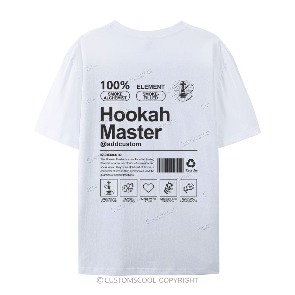 Hookah Master Addcustom Casual Short Sleeve T-Shirt Customscool