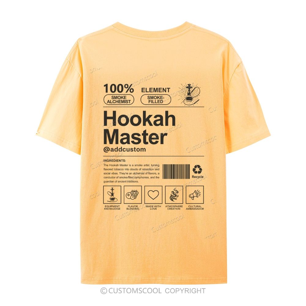 Hookah Master Addcustom Casual Short Sleeve T-Shirt Customscool