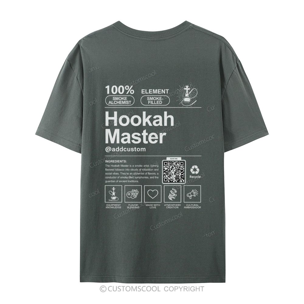Hookah Master Addcustom QR Code Casual Short Sleeve T-Shirt Customscool