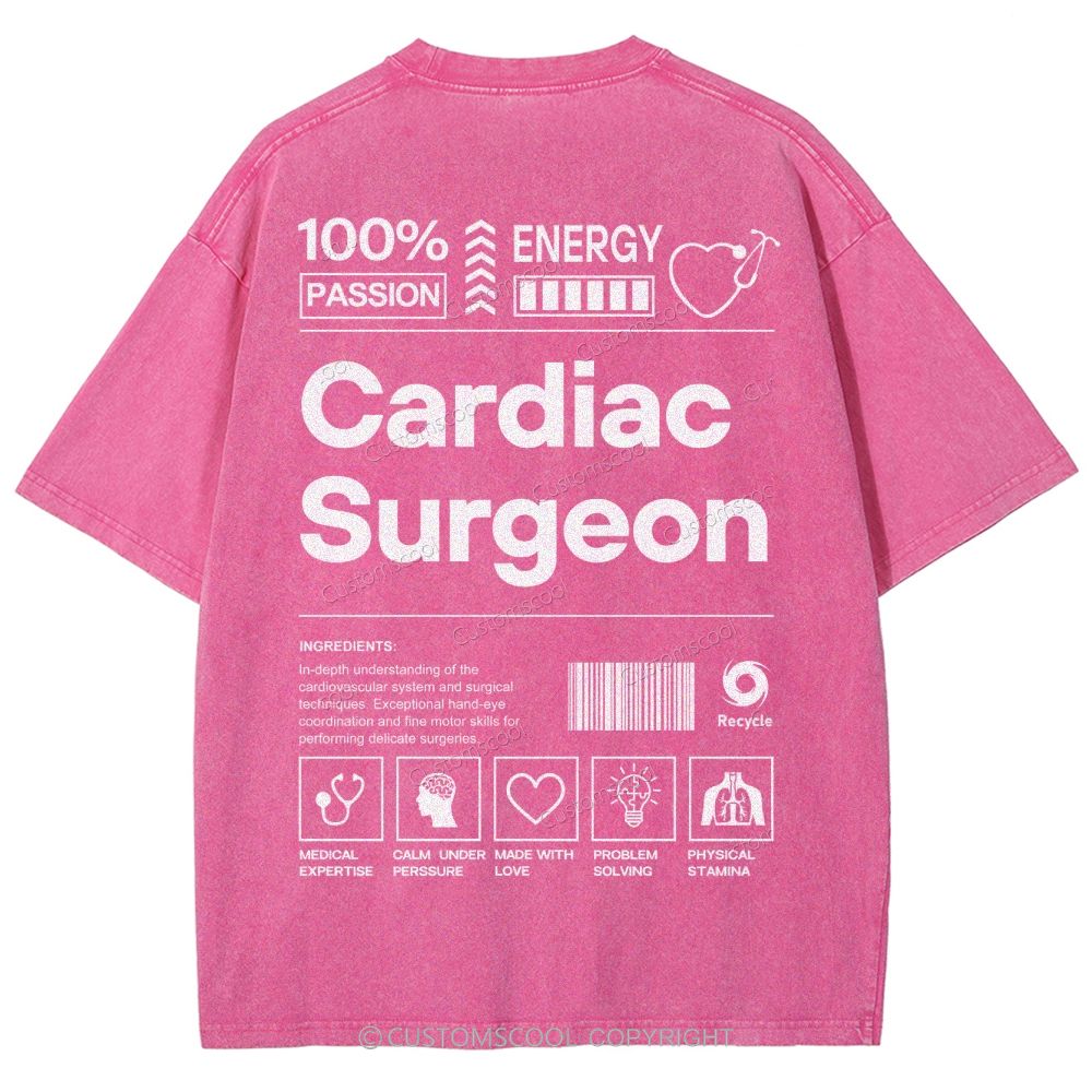 Cardiac Surgeon Unisex Fit Washed T-Shirt Customscool
