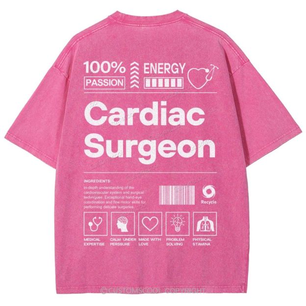 Cardiac Surgeon Unisex Fit Washed T-Shirt Customscool