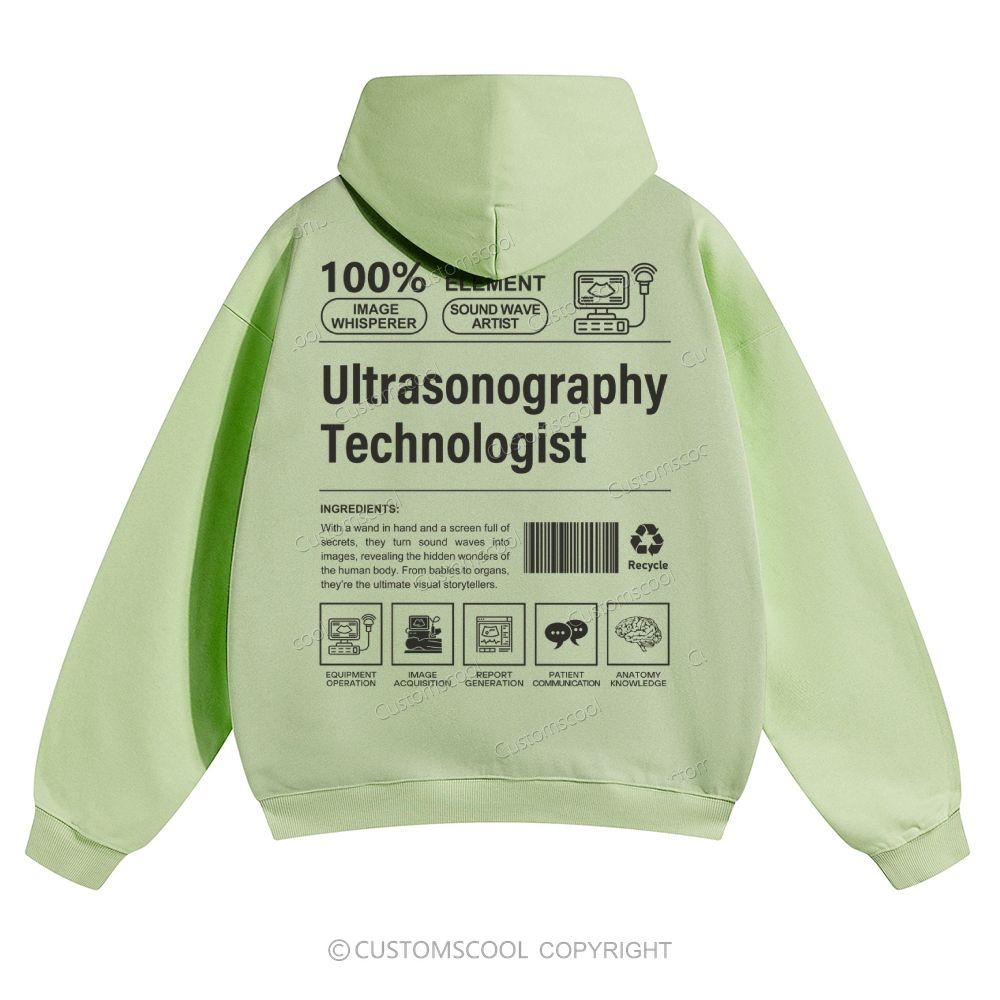 Ultrasonography Technologist Solid Color Hoodie Customscool