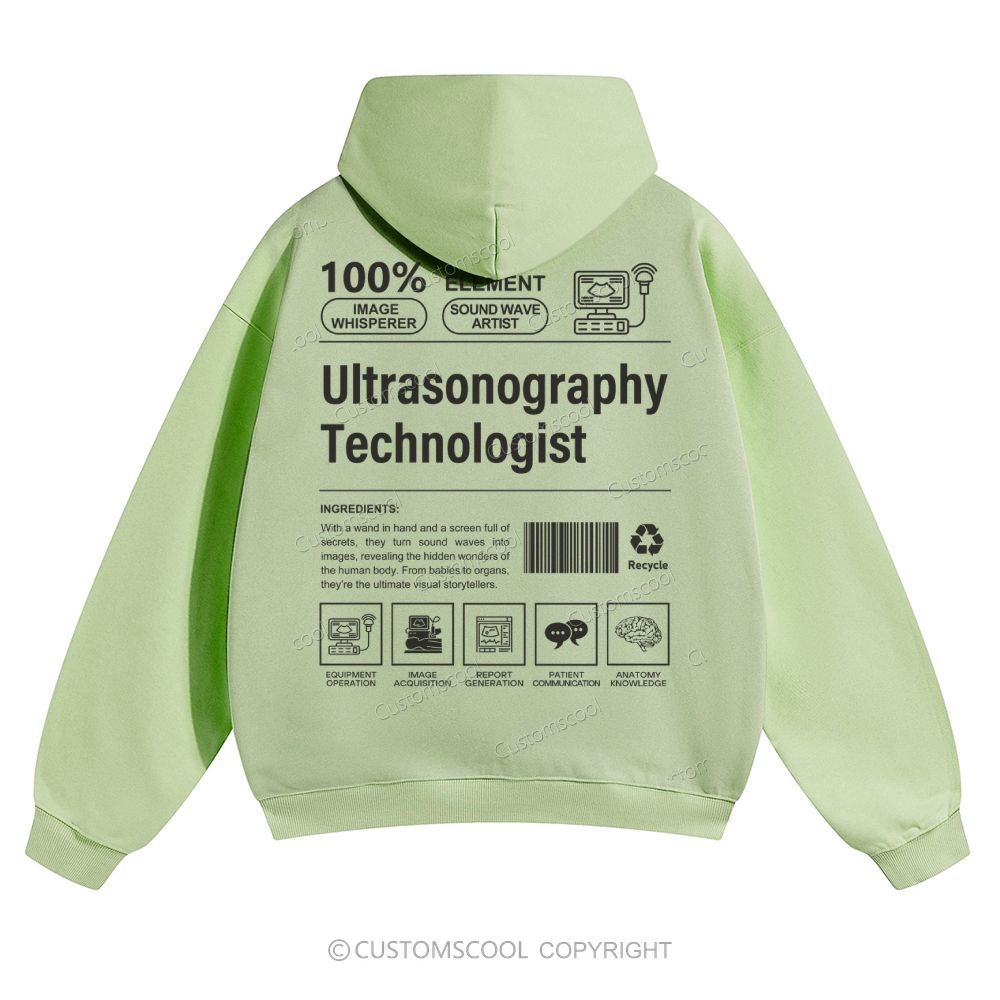 Ultrasonography Technologist Solid Color Hoodie Customscool