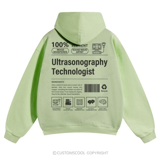 Ultrasonography Technologist Solid Color Hoodie Customscool
