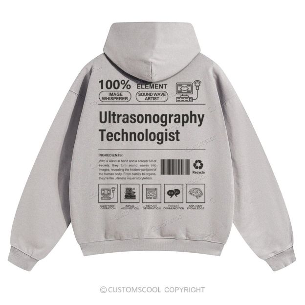 Ultrasonography Technologist Solid Color Hoodie Customscool