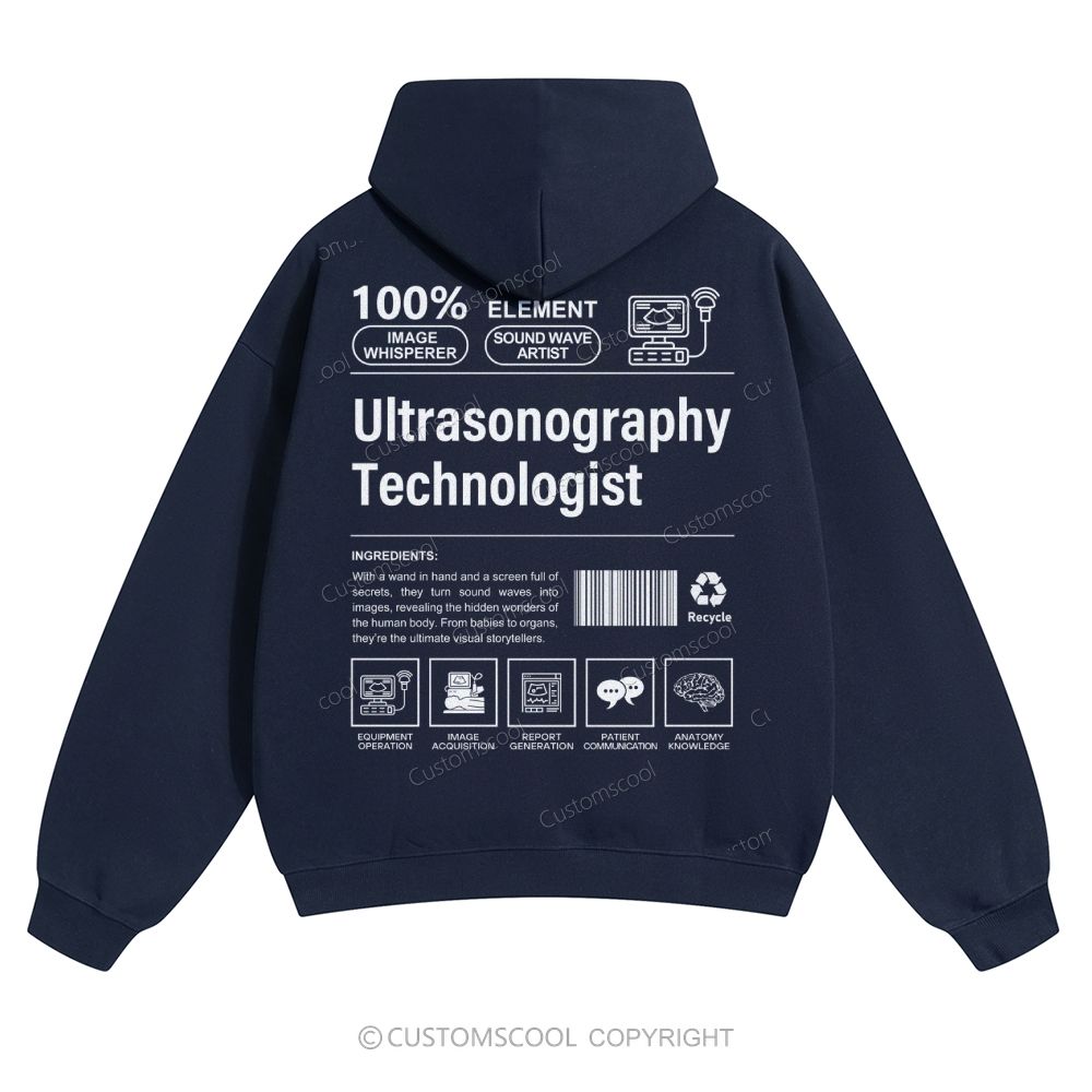 Ultrasonography Technologist Solid Color Hoodie Customscool