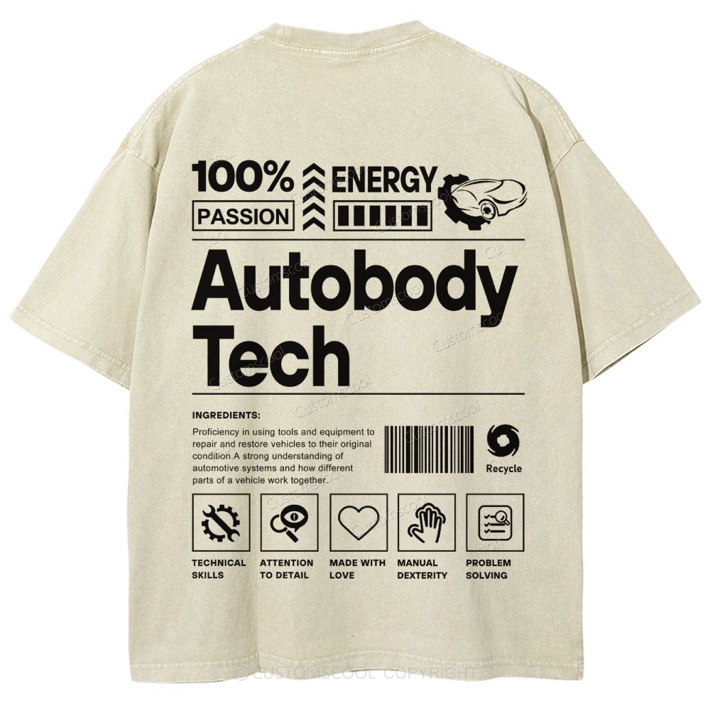 Autobody Tech Unisex Fit Washed T-Shirt