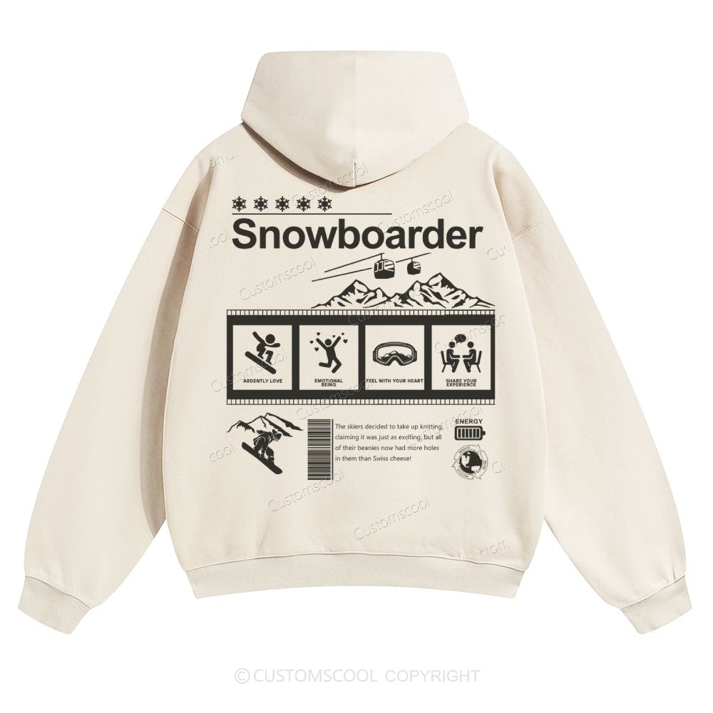 Snowboarder Solid Color Hoodie Customscool