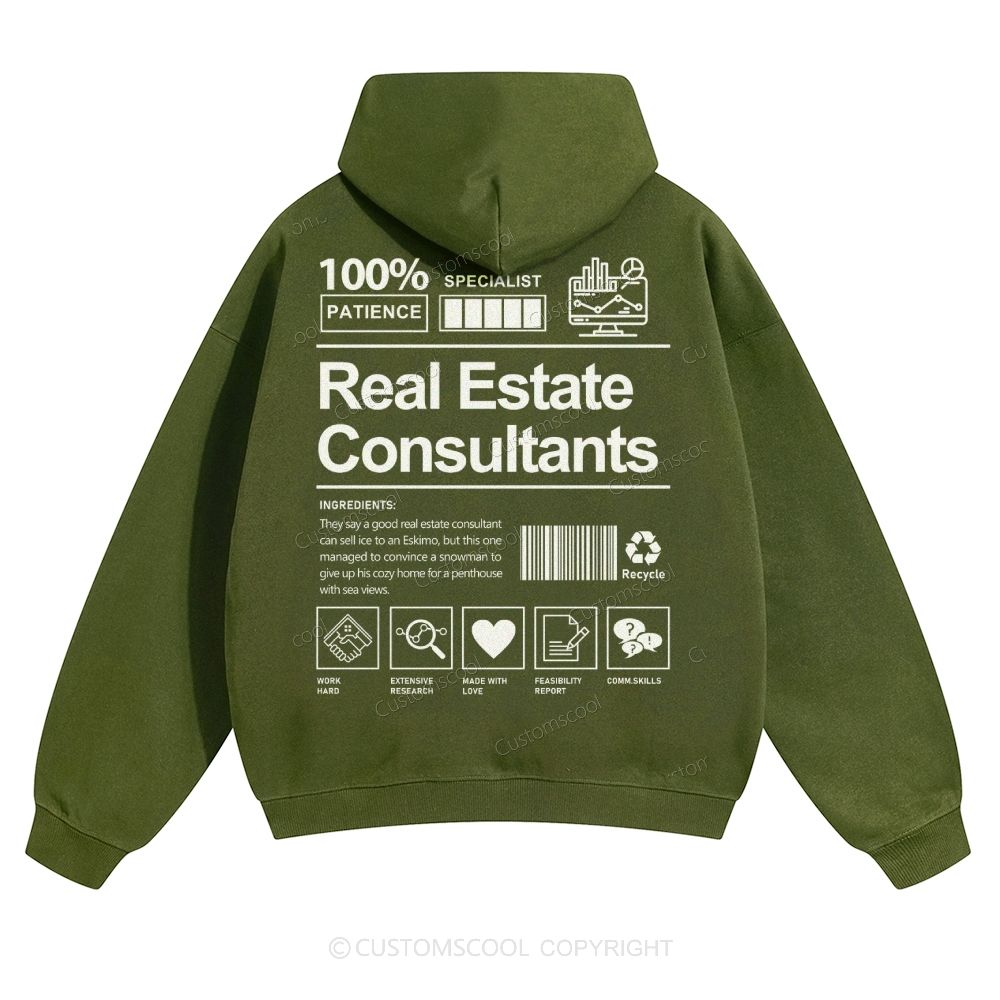 Real Estate Consultants Solid Color Hoodie