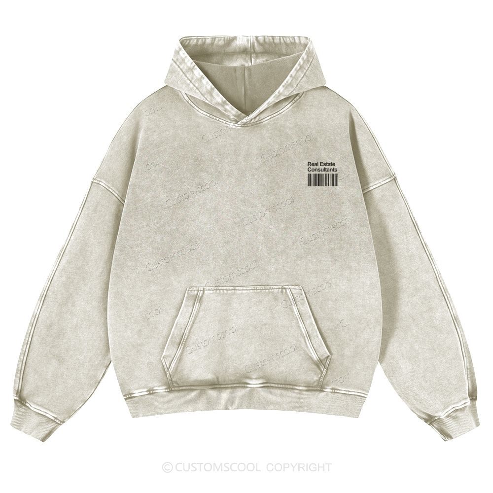 Real Estate Consultants Casual Washed Hoodie