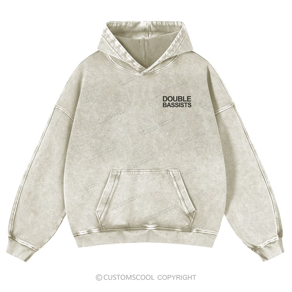 Double Bassists Casual Washed Hoodie