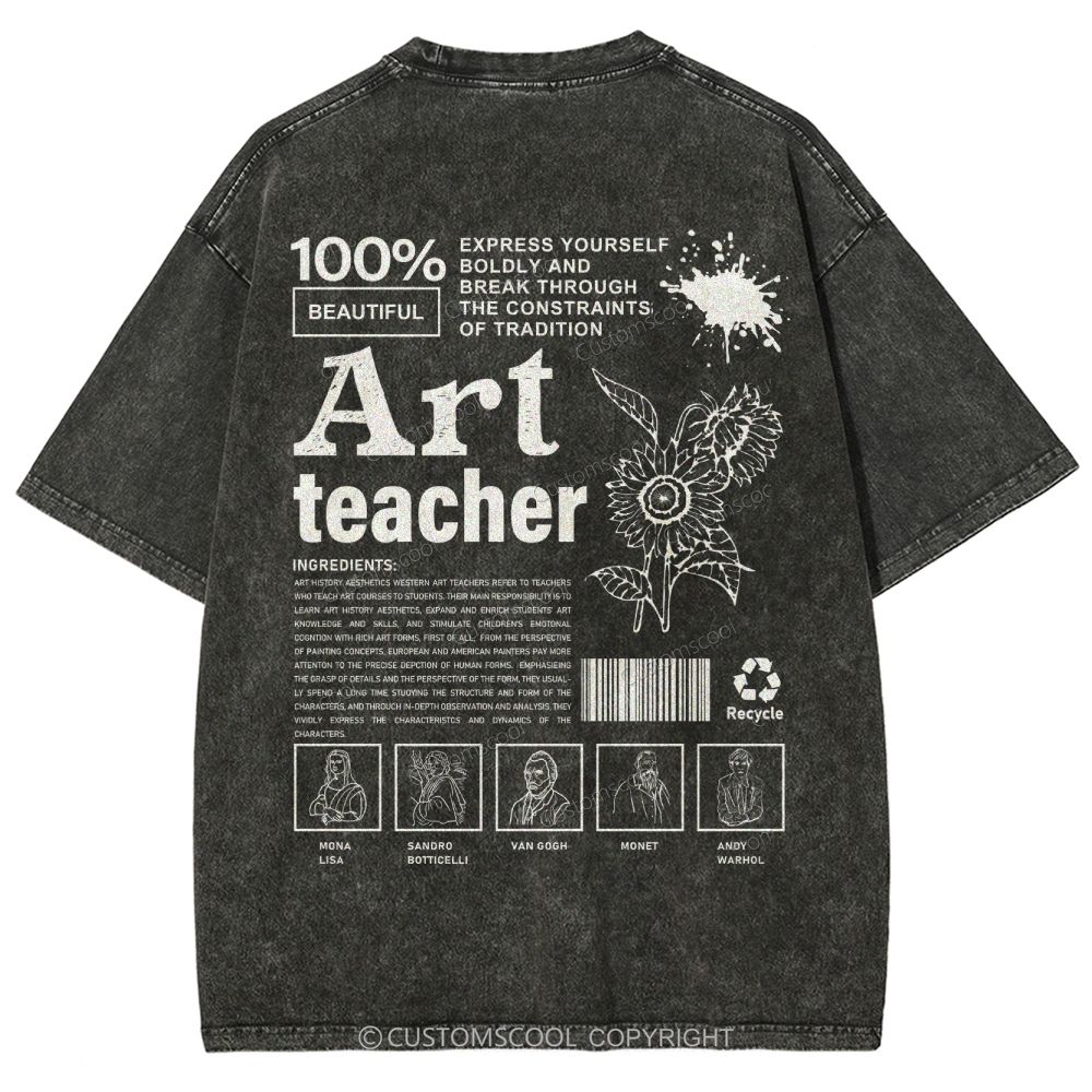 Art Teacher Unisex Fit Washed T-Shirt Customscool