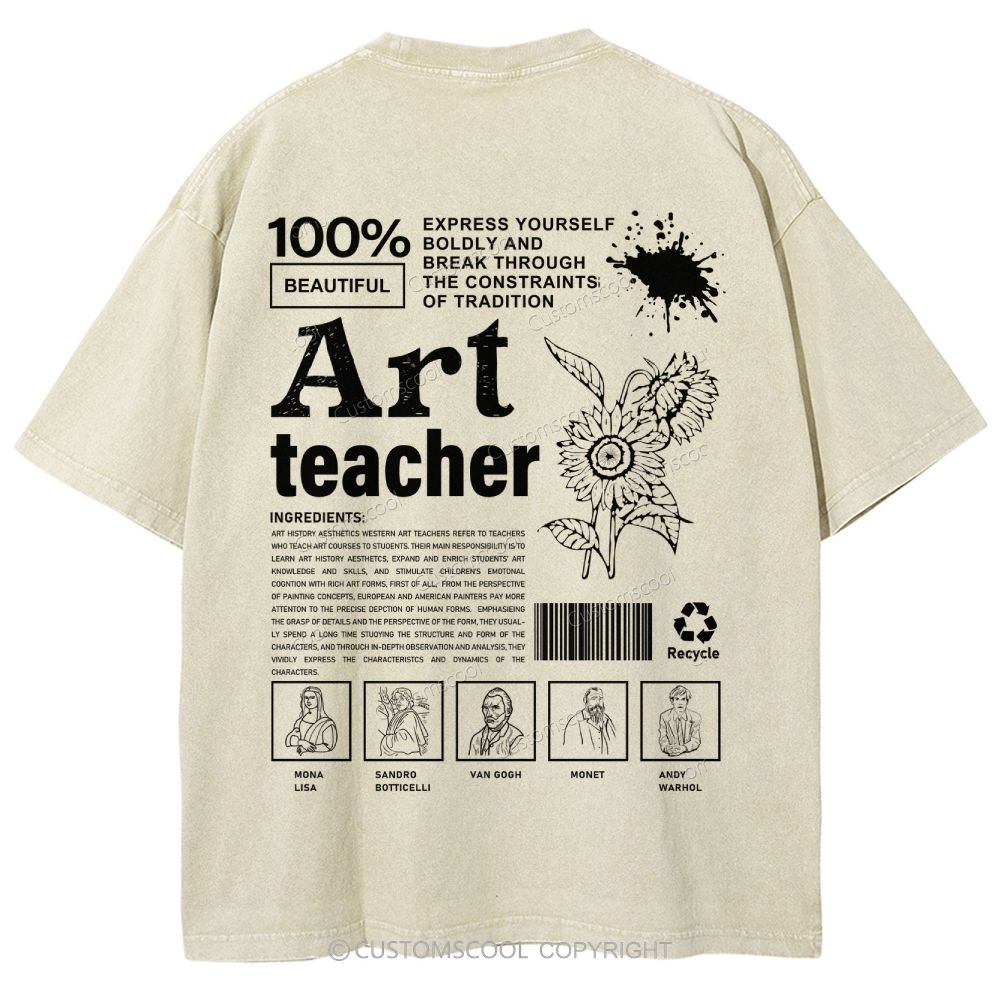 Art Teacher Unisex Fit Washed T-Shirt Customscool