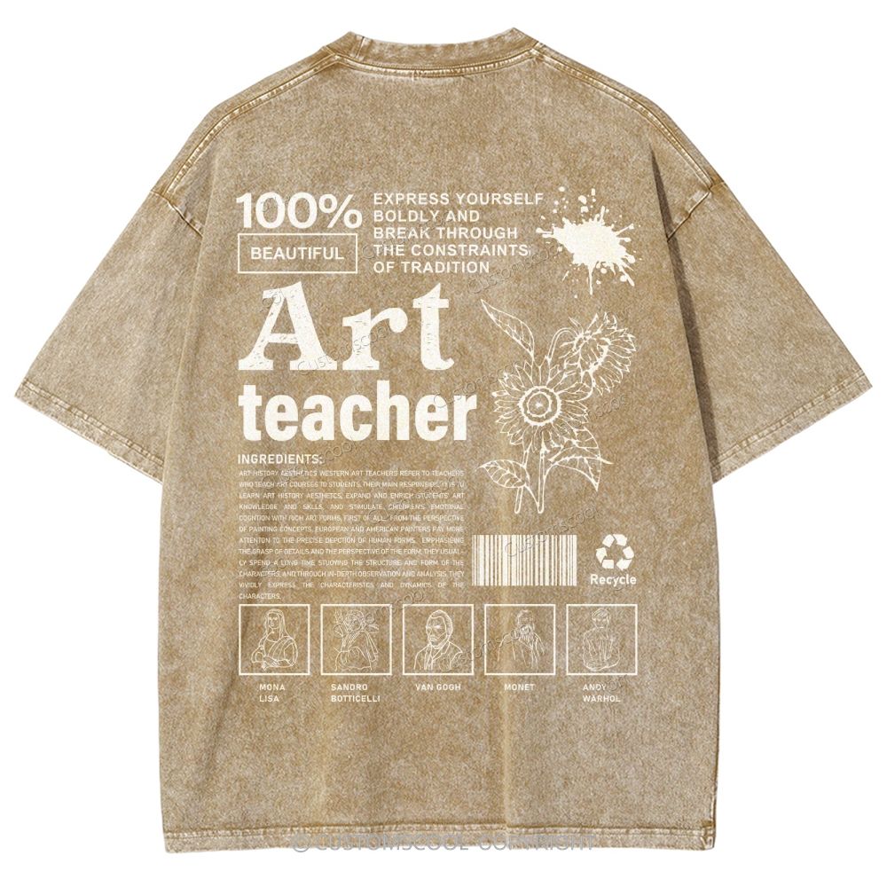 Art Teacher Unisex Fit Washed T-Shirt Customscool