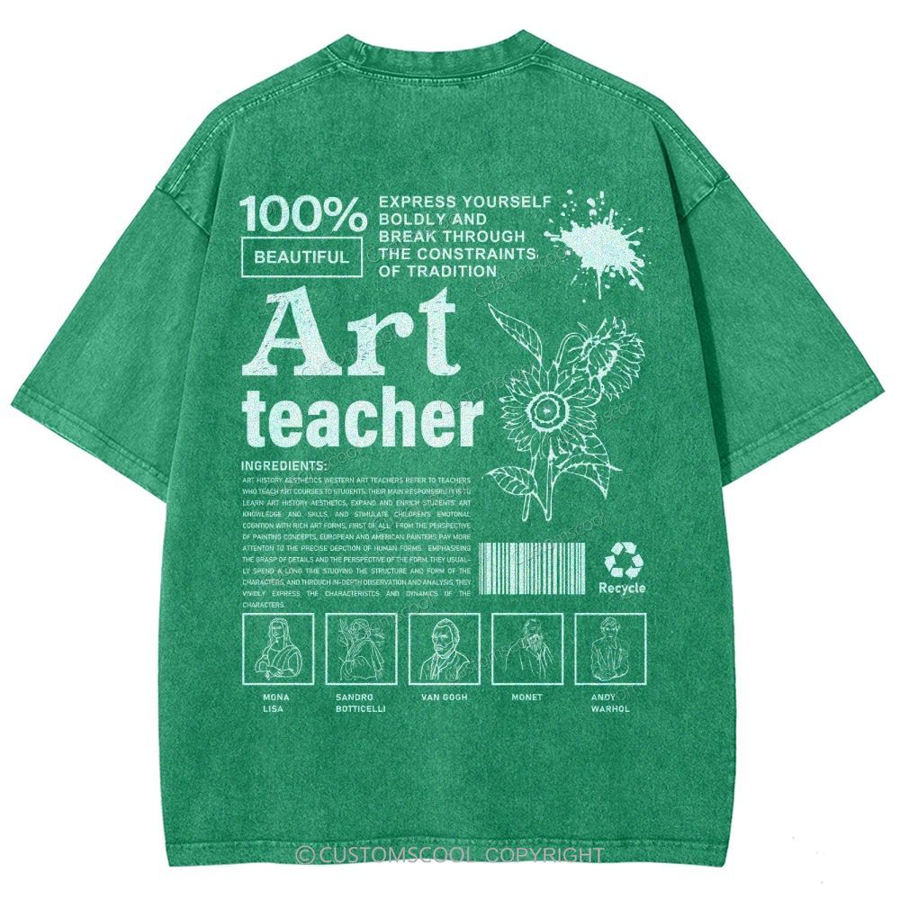 Art Teacher Unisex Fit Washed T-Shirt Customscool