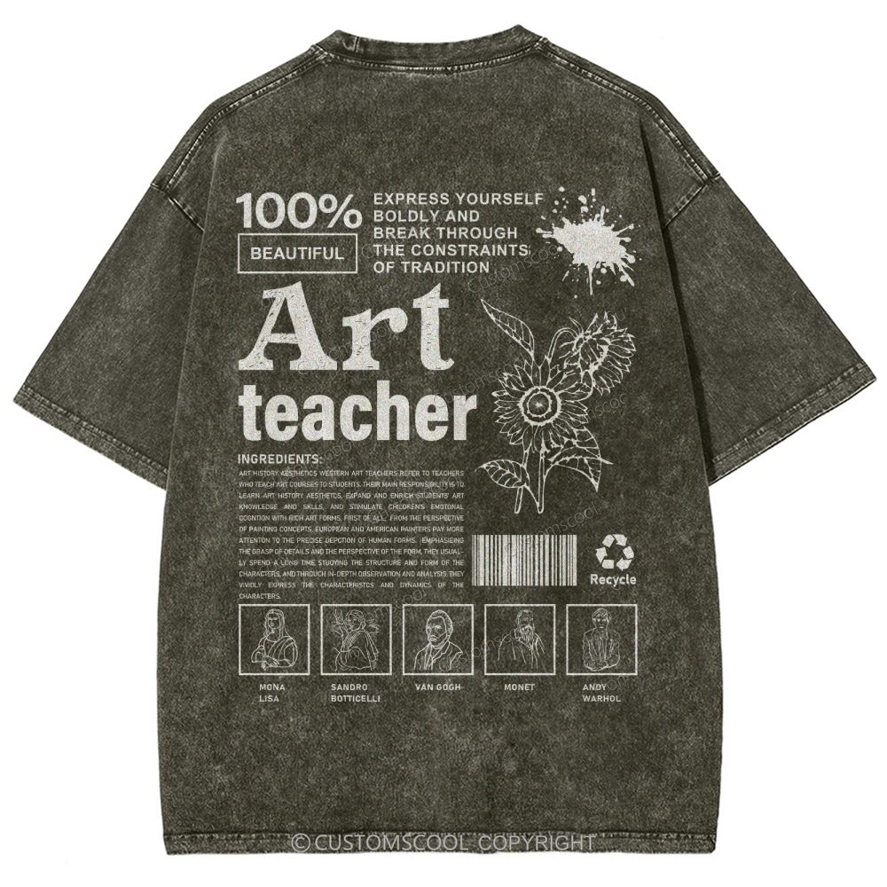 Art Teacher Unisex Fit Washed T-Shirt Customscool