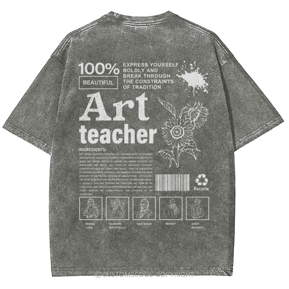 Art Teacher Unisex Fit Washed T-Shirt Customscool