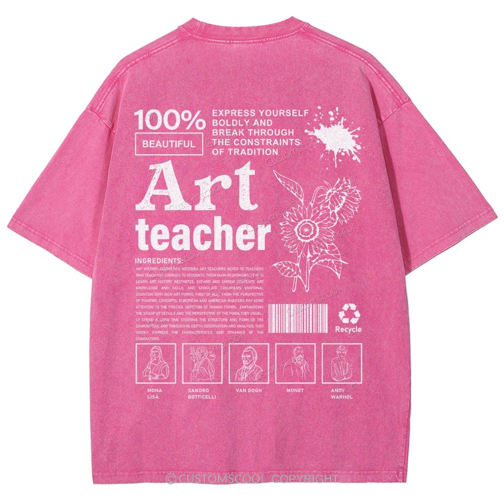 Art Teacher Unisex Fit Washed T-Shirt Customscool