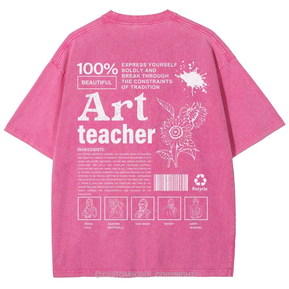 Art Teacher Unisex Fit Washed T-Shirt Customscool