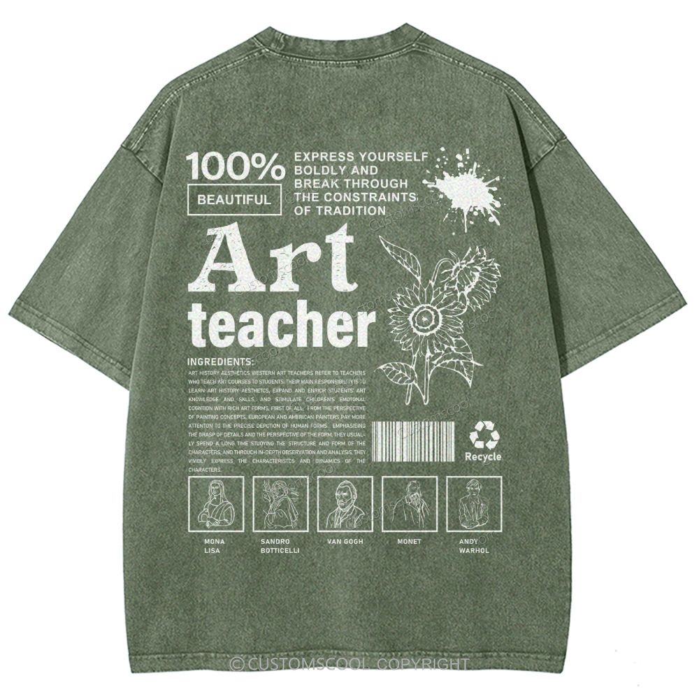 Art Teacher Unisex Fit Washed T-Shirt Customscool