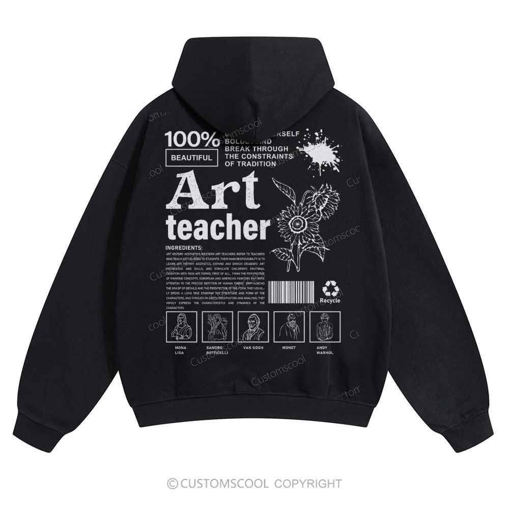 Art Teacher Solid Color Hoodie Customscool
